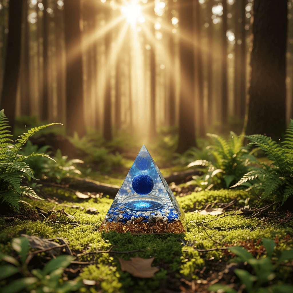 Handcrafted Lapis Lazuli Crystal Stone Resin Pyramid - DP Online
