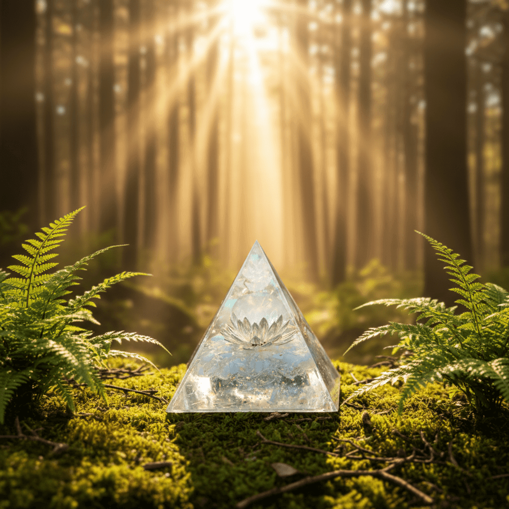 Handcrafted Lotus Crystal Stone Resin Pyramid - DP Online