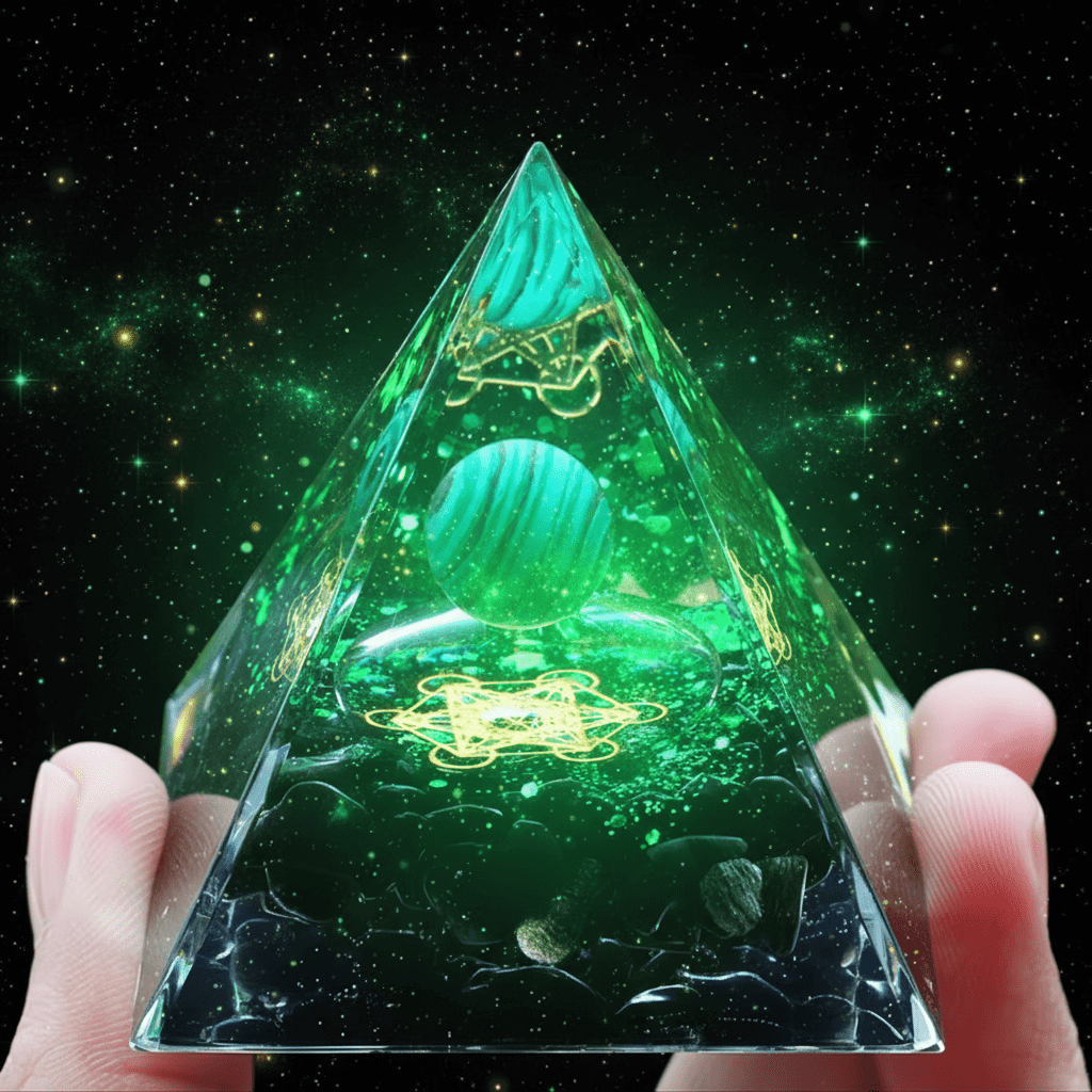 Handcrafted Malachite Crystal Stone Resin Pyramid - DP Online