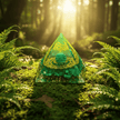 Handcrafted Malachite Gold Pattern Crystal Resin Pyramid - DP Online