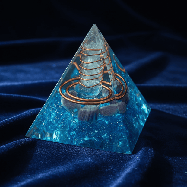 Handcrafted Quartz Stress Reduction Crystal Stone Resin Pyramid - DP Online
