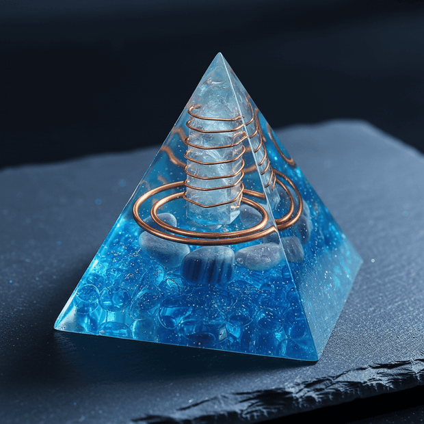 Handcrafted Quartz Stress Reduction Crystal Stone Resin Pyramid - DP Online