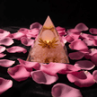 Handcrafted Rose Quartz Crystal Stone Resin Pyramid - DP Online