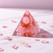 Handcrafted Rose Quartz Crystal Stone Resin Pyramid - DP Online