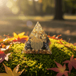 Handcrafted Snow Gravel Crystal Stone Resin Pyramid - DP Online