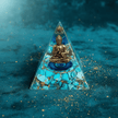 Handcrafted Turquoise Buddha Crystal Stone Resin Pyramid - DP Online