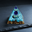 Handcrafted Turquoise Crystal Stone Resin Pyramid - DP Online