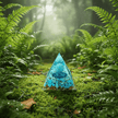 Handcrafted Turquoise Energy Crystal Stone Resin Pyramid - DP Online