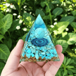 Handcrafted Turquoise Energy Crystal Stone Resin Pyramid - DP Online