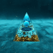 Handcrafted Turquoise Sphere Blue Mandala Orgone Resin Pyramid - DP Online