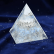 Handcrafted White Opalite Lotus Crystal Stone Resin Pyramid - DP Online
