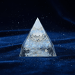 Handcrafted White Opalite Lotus Crystal Stone Resin Pyramid - DP Online