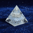 Handcrafted White Opalite Lotus Crystal Stone Resin Pyramid - DP Online