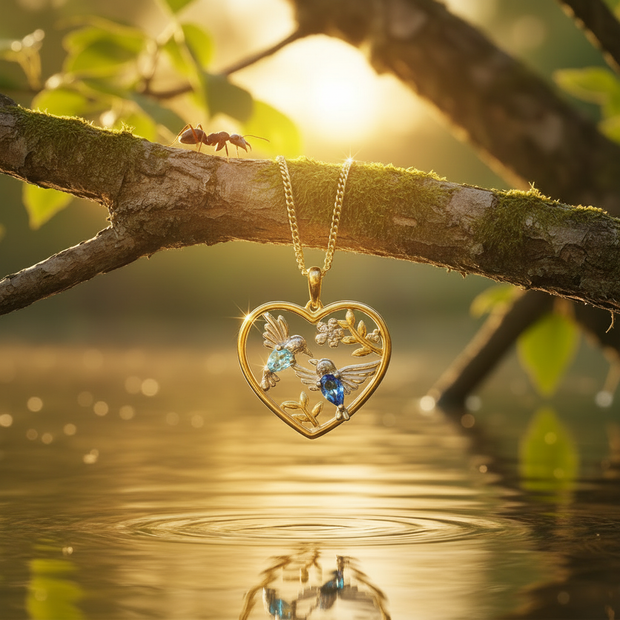 Heart pendant - enhanced sparkle and vibrant stones