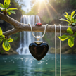 Heart pendant variation with waterfall scene