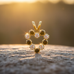 Heart pendant with frontal sunlight on natural rock