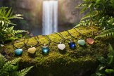 Heart Pendants — Natural Waterfall Scene