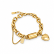 7 - 9 Inch 17.8cm - 22.8cm 14ct Gold Titanium Heartened Bracelet