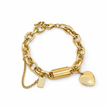 7 - 9 Inch 17.8cm - 22.8cm 14ct Gold Titanium Heartened Bracelet