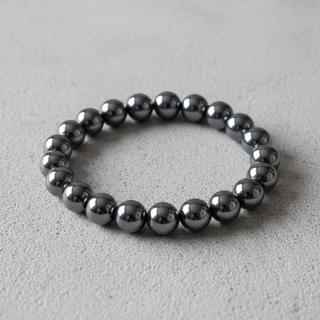 Hematite Bracelet on Concrete