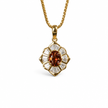 14ct Gold Titanium Hessonite Garnet Pendant Necklace