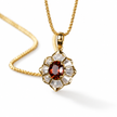 14ct Gold Titanium Hessonite Garnet Pendant Necklace