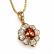 14ct Gold Titanium Hessonite Garnet Pendant Necklace