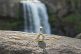 Image 2 - Simple bezel pendant with gold snake chain