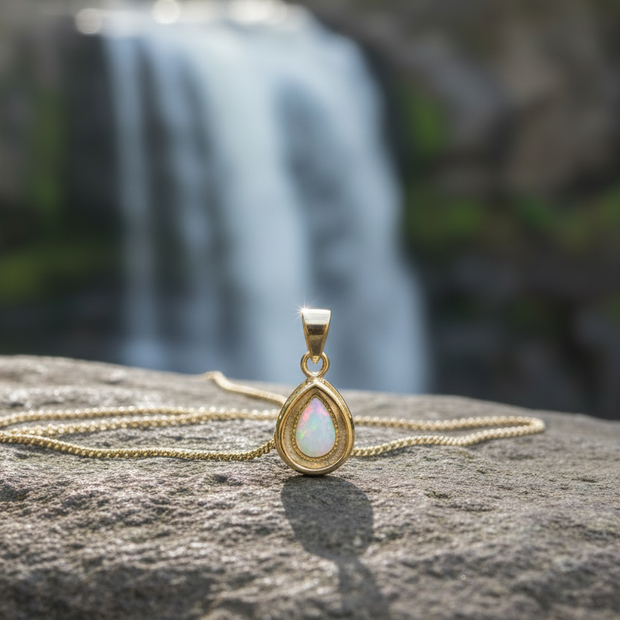 Image 2 - Simple bezel pendant with gold snake chain