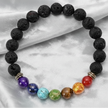 Bracelet de diffusion d'huiles essentielles avec pierres naturelles chakras