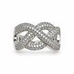925 Sterling Silver Moissanite Infinity Ring