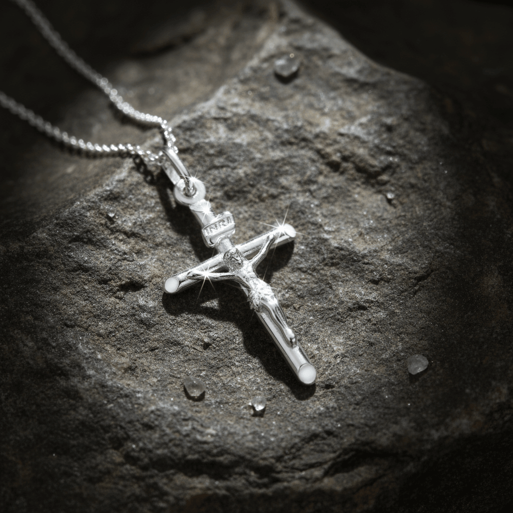 Italian 925 Sterling Silver 26mm Crucifix Pendant - DP Online