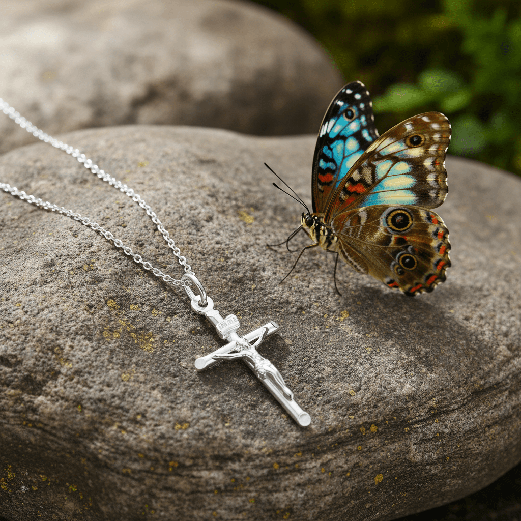 Italian 925 Sterling Silver 26mm Crucifix Pendant - DP Online