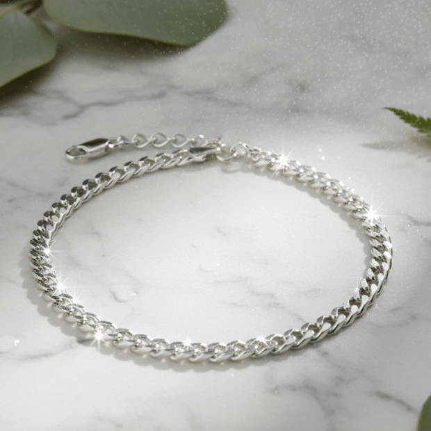 Italian 925 Sterling Silver 7.5" 19cm Curb Bracelet - DP Online
