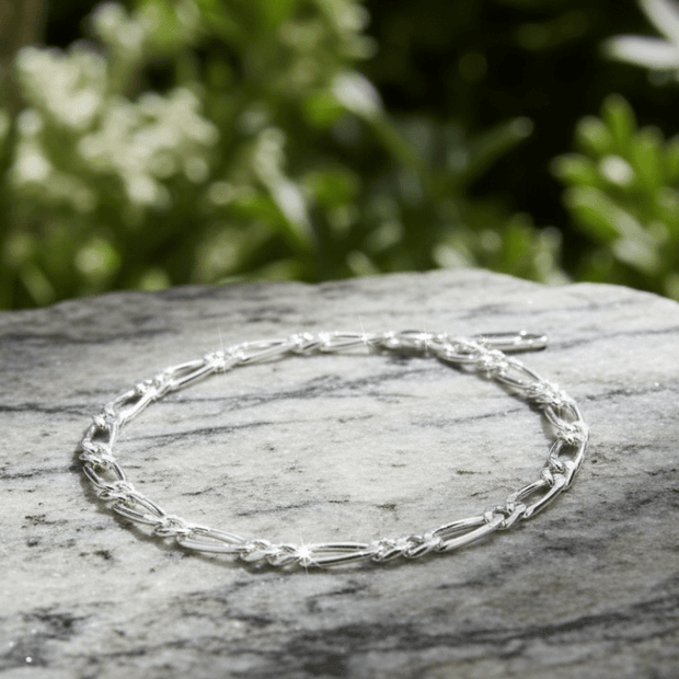 Italian Sterling Silver 925 7.5" 19cm Figaro Bracelet - DP Online