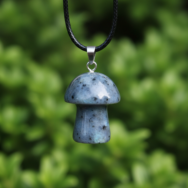 Labradorite Mushroom Pendant – Greenery