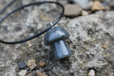 Labradorite Mushroom Pendant – Rock Surface