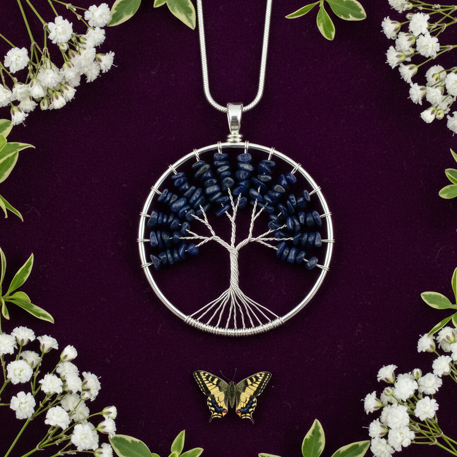 Lapis Lazuli Tree of Life Pendant
