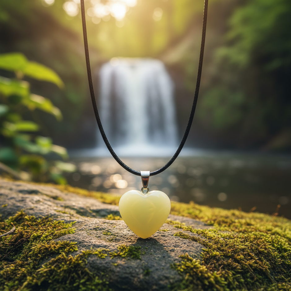 Lemon Jade Heart Pendant