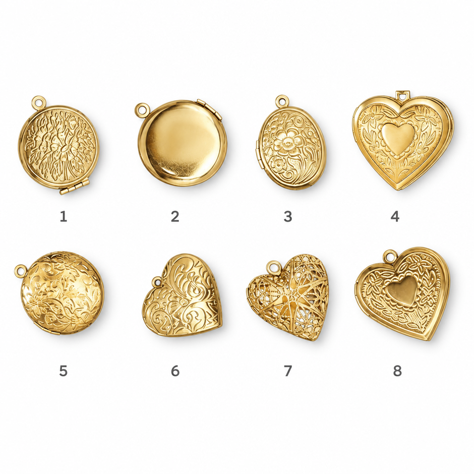 Locket collection on white