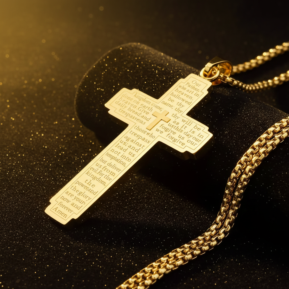 Lord's Prayer Cross - Side Angle