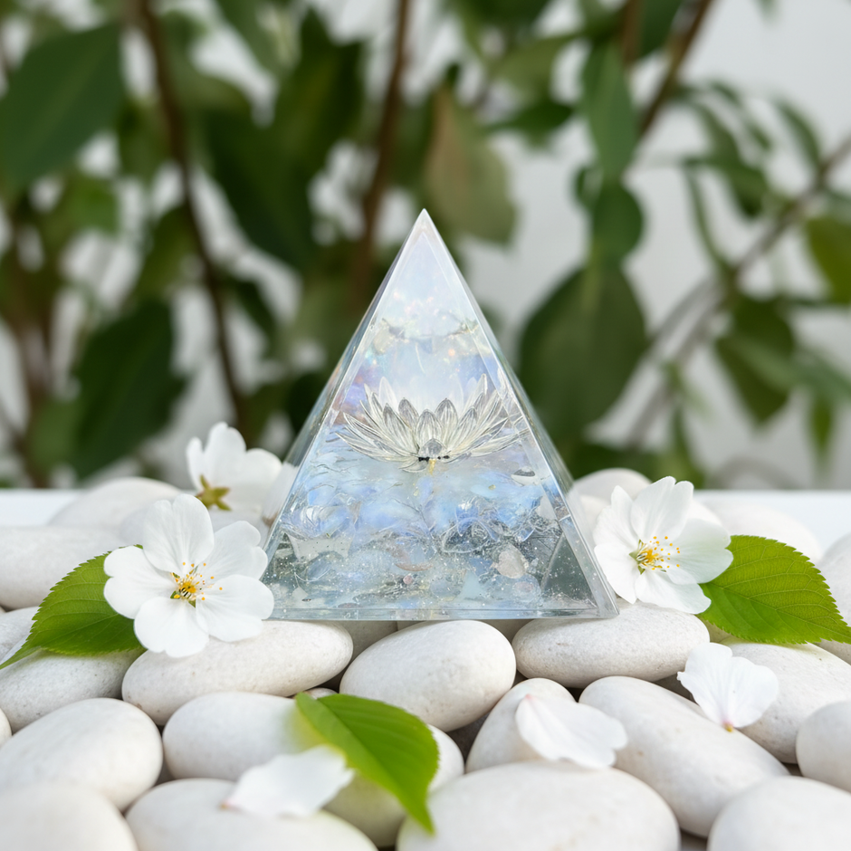 Lotus Moonstone Pyramid – Cherry Blossom