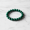 Malachite Bracelet on White Marble