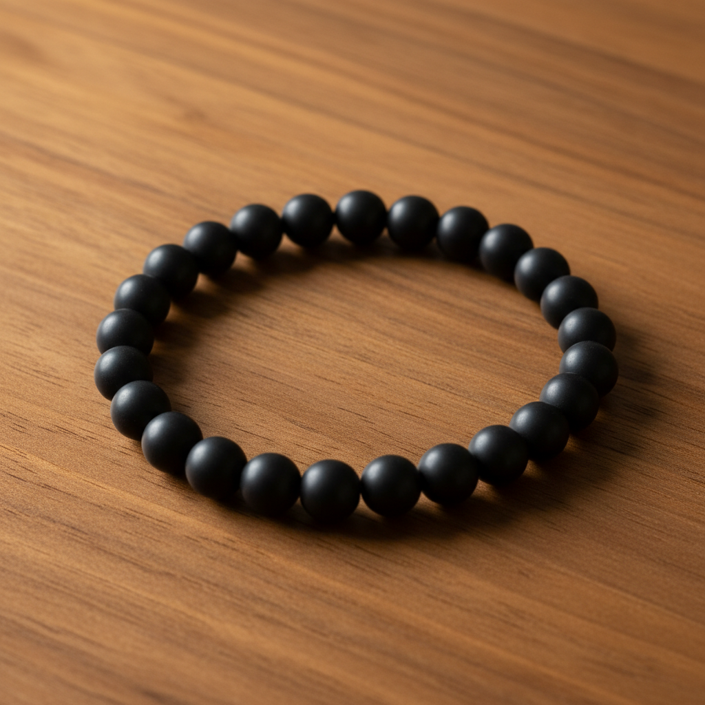 Matte Black Bracelet on Walnut
