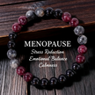 Menopause bracelet — dark wood background