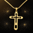 Men's 24 60cm 18ct Gold Titanium Cross 