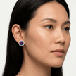 18ct Rose Gold 1ct Square Rainbow Moissanite Stud Earrings