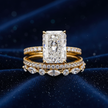 Moissanite Bridal Set - Vivid Navy Dust