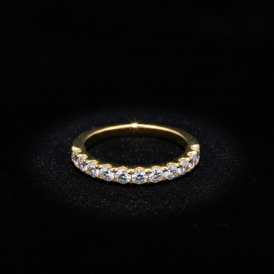Moissanite Half Eternity Ring — V1 Clean