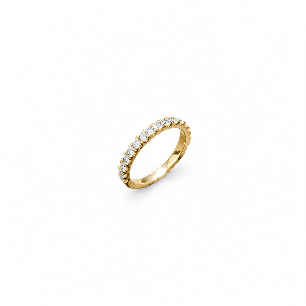 14ct Gold Titanium Moissanite Wedding Band